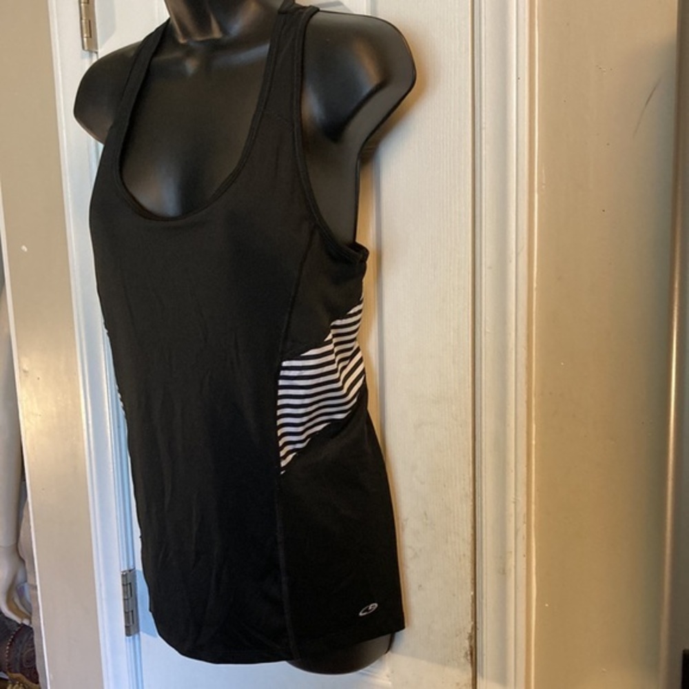Champion Woman’s Black Mesh Racer Back & White Tank Top